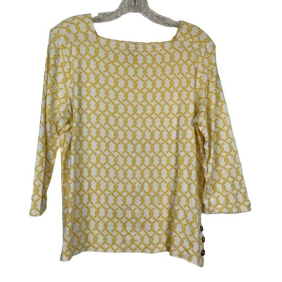 Chico's yellow square neckline blouse size 2 - Picture 1 of 7